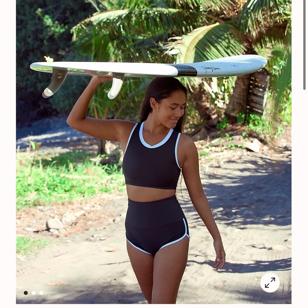 EUC Salt Gypsy Betty‎ Surf Bikini High Waisted Bottoms B/White (XL)